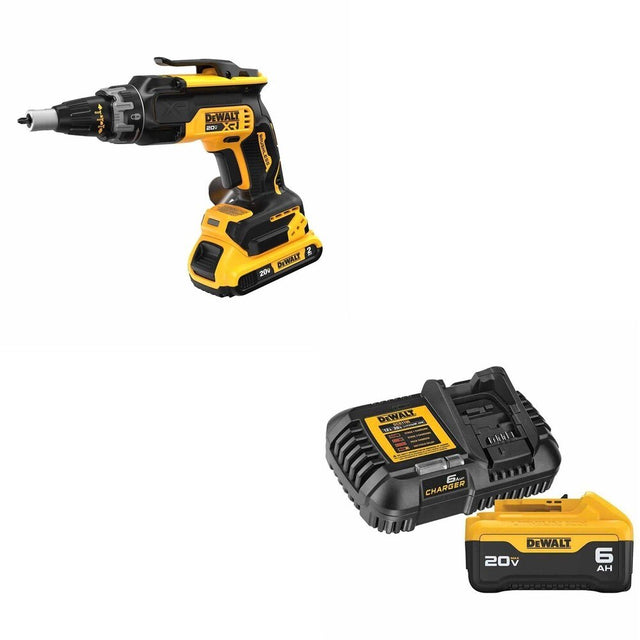 DeWalt DCF630D2 20V MAX XR Drywall Screwgun Kit W/ DCB206C 6.0Ah Battery Kit