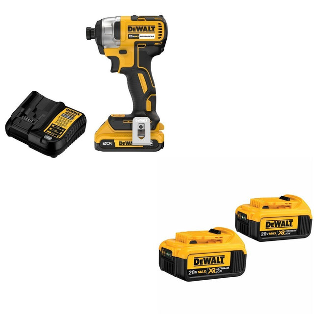 DeWalt DCF787D1 20V MAX 1/4 in. Impact Driver Kit W/ DCB204-2 4.0Ah Battery 2-Pack