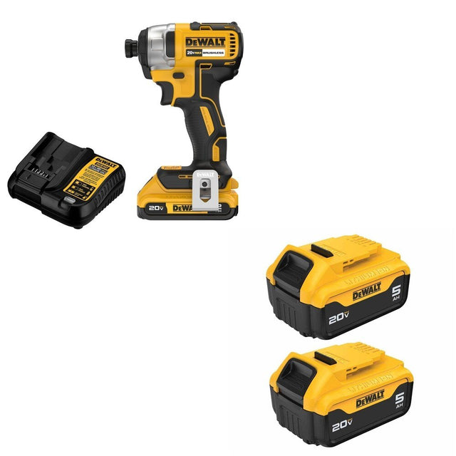 DeWalt DCF787D1 20V MAX 1/4 in. Impact Driver Kit W/ DCB205-2 5.0Ah Battery 2-Pack