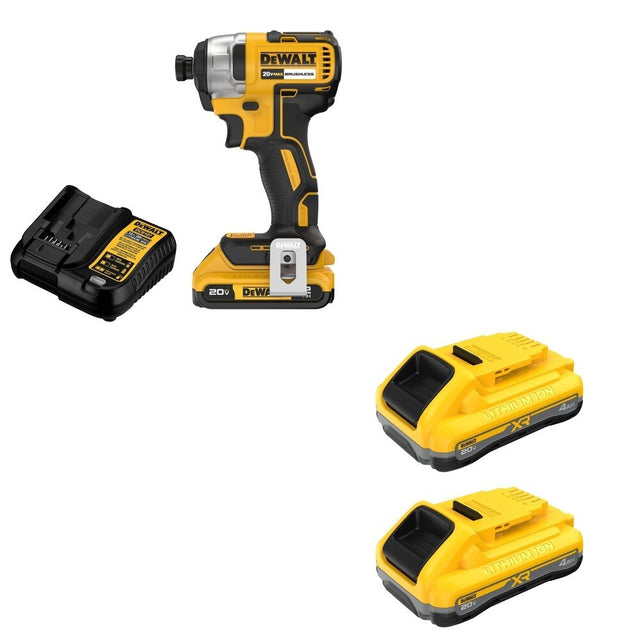 DeWalt DCB2104-2 20V MAX XR POWERPACK 4Ah Battery 2-Pack W/ DCF787D1 Impact Driver Kit