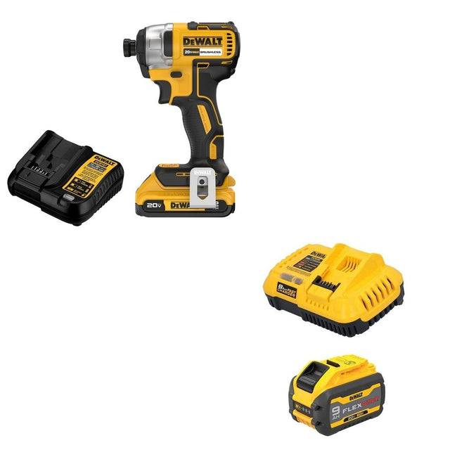 DeWalt DCB609C FLEXVOLT 20V/60V MAX 9.0Ah Battery Starter Kit W/ DCF787D1 Impact Driver Kit