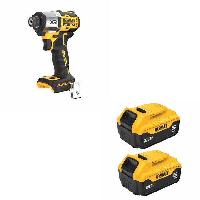 DeWalt DCB205-2 20V MAX 5.0Ah Battery 2-Pack W/ DCF845B 3-Speed Impact Driver
