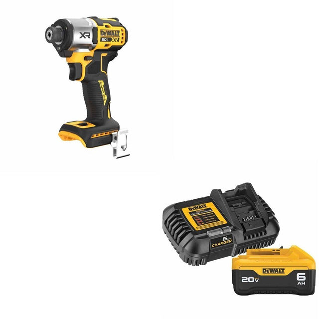 DeWalt DCF845B 20V MAX XR 1/4 in. 3-Speed Impact Driver W/ DCB206C 6.0Ah Battery Kit