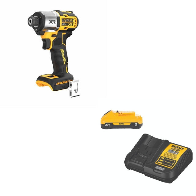 DeWalt DCF845B 20V MAX XR 1/4 in. 3-Speed Impact Driver W/ DCB230C 3.0Ah Starter Kit
