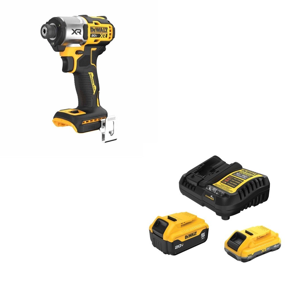 DeWalt DCB245-2C 20V MAX 4.0Ah and 5.0Ah Battery Starter Kit W/ DCF845B 3-Speed Impact Driver