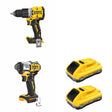 DeWalt DCB2104-2 POWERPACK 4Ah 2-Pack W/ DCD806B Hammer Drill and DCF845B 3-Speed Impact Driver
