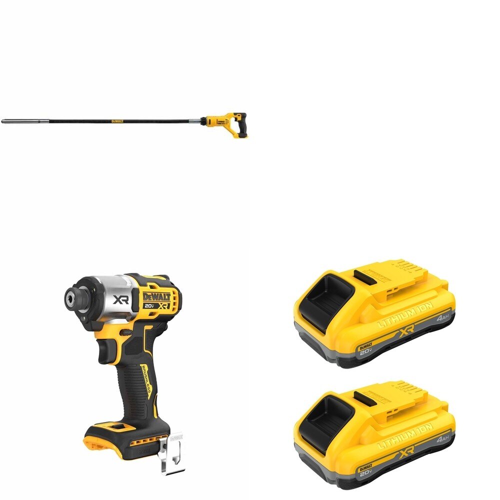 DeWalt DCE531B 20V MAX Concrete Pencil Vibrator W/ DCB2104-2 and DCF845B 3-Speed Impact Driver