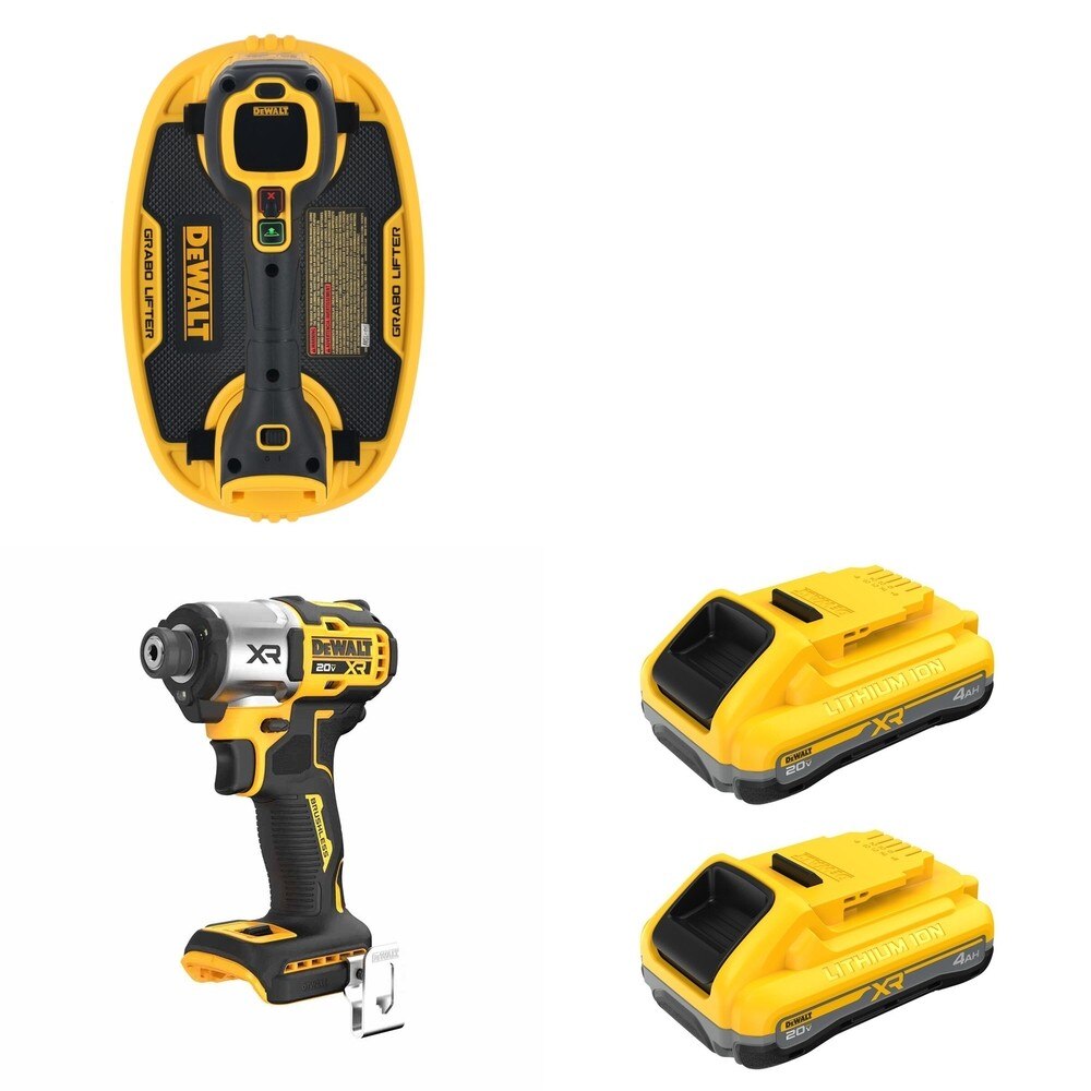 DeWalt DCB2104-2 20V MAX XR POWERPACK 4Ah Battery 2-Pack W/ DCE592B Vacuum Lifter and DCF845B