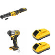 DeWalt DCF510B 20V MAX XR Sealed Head Ratchet W/ DCB2104-2 and DCF845B 3-Speed Impact Driver