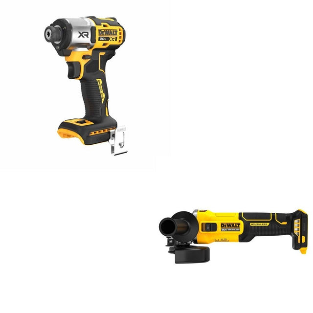 DeWalt DCG407B 20V MAX 4-1/2 in. Slide-Switch Grinder W/ DCF845B 3-Speed Impact Driver