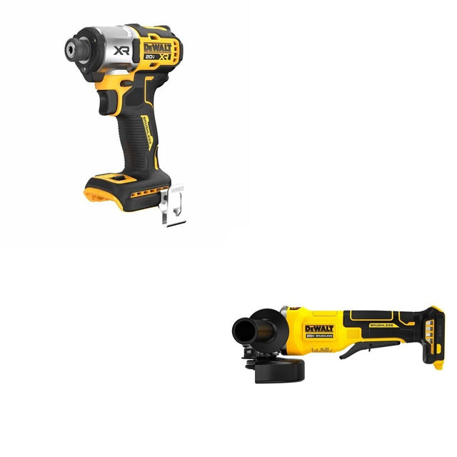 DeWalt DCF845B 20V MAX XR 1/4 in. 3-Speed Impact Driver W/ DCG408B Paddle-Switch Grinder