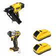 DeWalt DCN930B 30-Degree Framing Nailer W/ DCB2104-2 and DCF845B 3-Speed Impact Driver