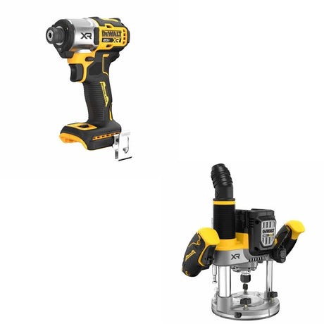 DeWalt DCW620B 20V MAX XR 2-1/4 HP Plunge Router W/ DCF845B 3-Speed Impact Driver