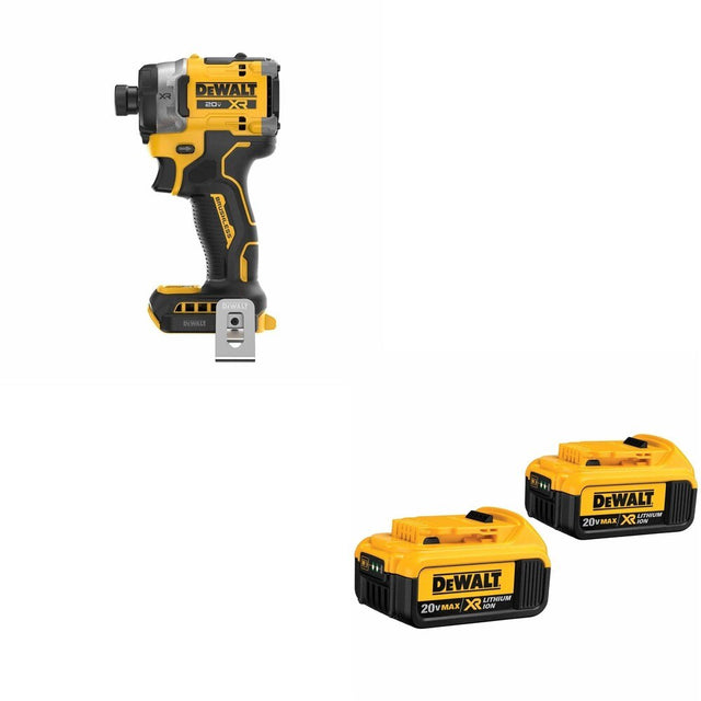 DeWalt DCF860B 20V MAX XR 1/4 in. Impact Driver W/ DCB204-2 4.0Ah Battery 2-Pack