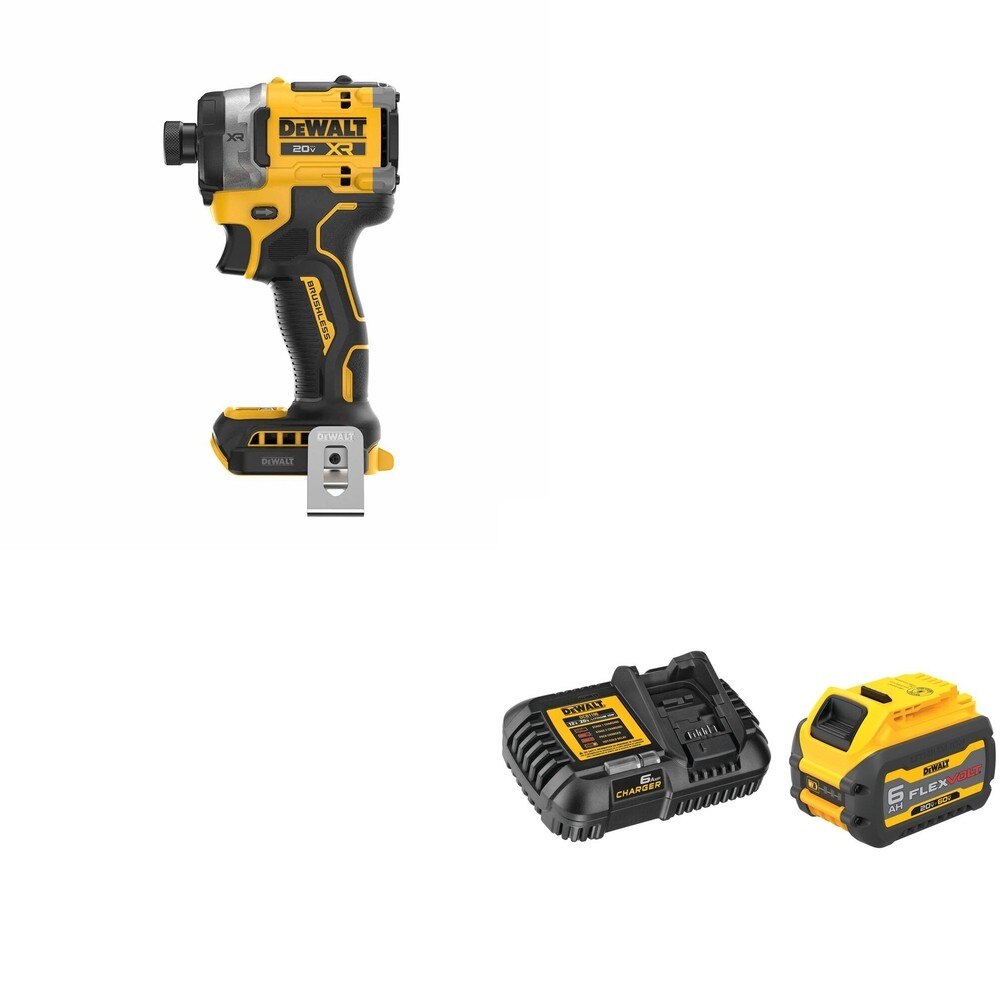 DeWalt DCB606C FLEXVOLT 20V/60V MAX 6.0Ah Battery Starter Kit W/ DCF860B Impact Driver