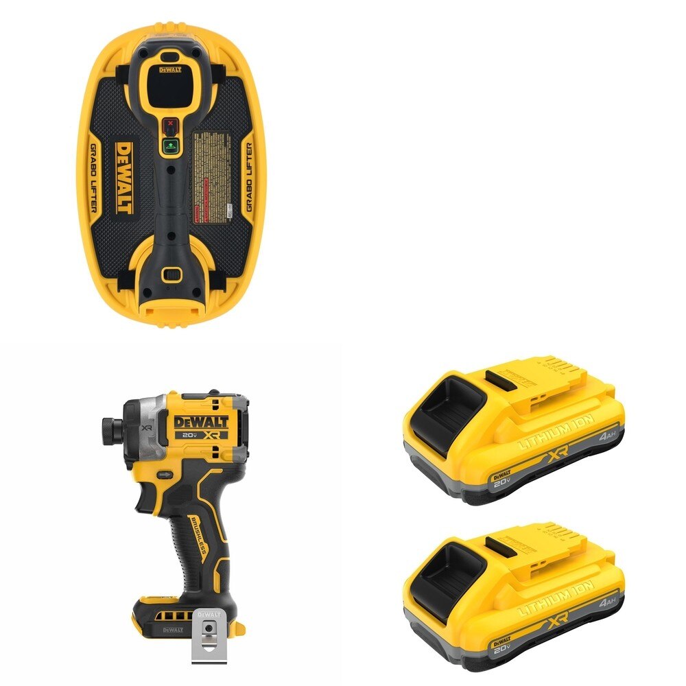 DeWalt DCB2104-2 POWERPACK 4Ah 2-Pack W/ DCE592B Vacuum Lifter and DCF860B Impact Driver