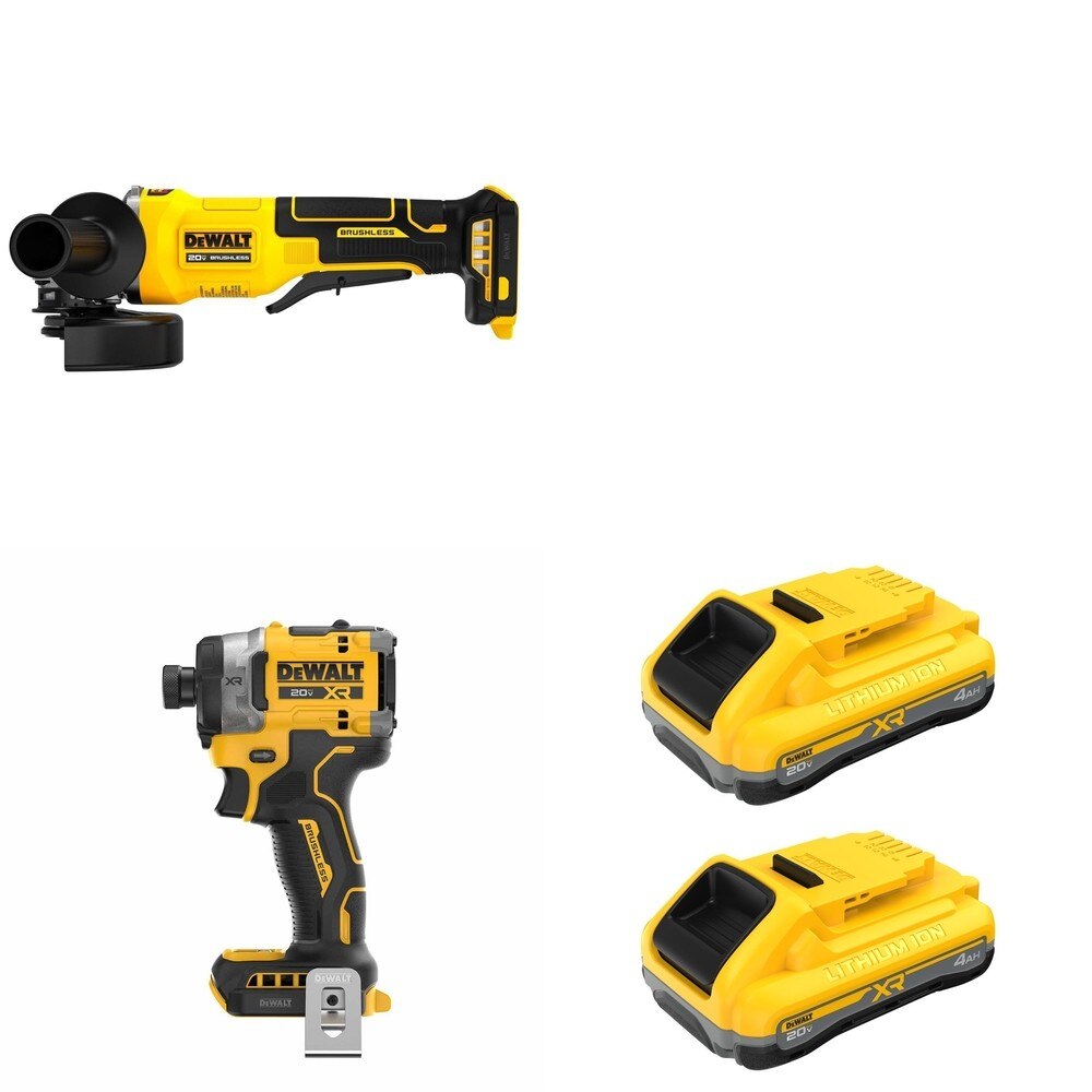 DeWalt DCB2104-2 20V MAX XR POWERPACK 4Ah Battery 2-Pack W/ DCF860B Impact Driver and DCG408B