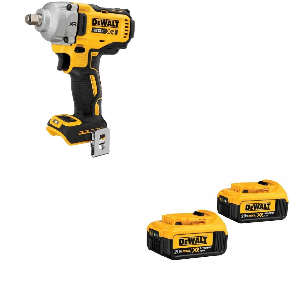 DeWalt DCF891B 20V MAX XR 1/2 in. Mid-Range Impact Wrench W/ DCB204-2 4.0Ah Battery 2-Pack