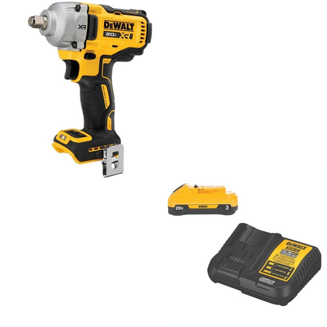DeWalt DCF891B 20V MAX XR 1/2 in. Mid-Range Impact Wrench W/ DCB230C 3.0Ah Starter Kit