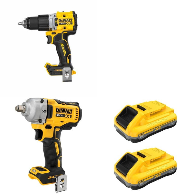 DeWalt DCF891B 20V MAX XR 1/2 in. Mid-Range Impact Wrench W/ DCB2104-2 and DCD806B Hammer Drill