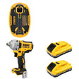 DeWalt DCF891B Mid-Range Impact Wrench W/ DCB2104-2 POWERPACK 4Ah 2-Pack and DCE592B