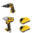 DeWalt DCF891B Mid-Range Impact Wrench W/ DCB2104-2 POWERPACK 4Ah 2-Pack and DCF630B