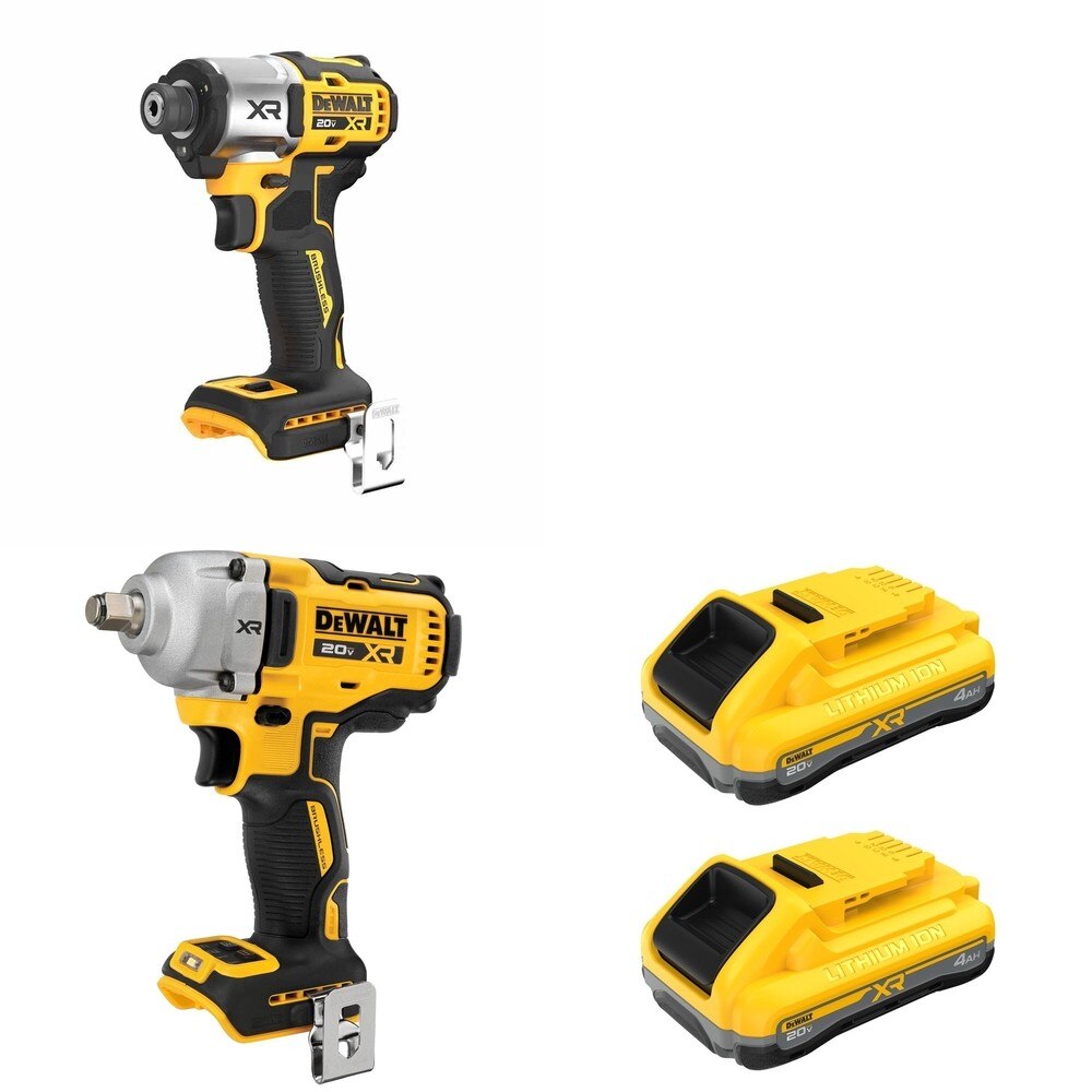 DeWalt DCF891B Mid-Range Impact Wrench W/ DCB2104-2 and DCF845B 3-Speed Impact Driver