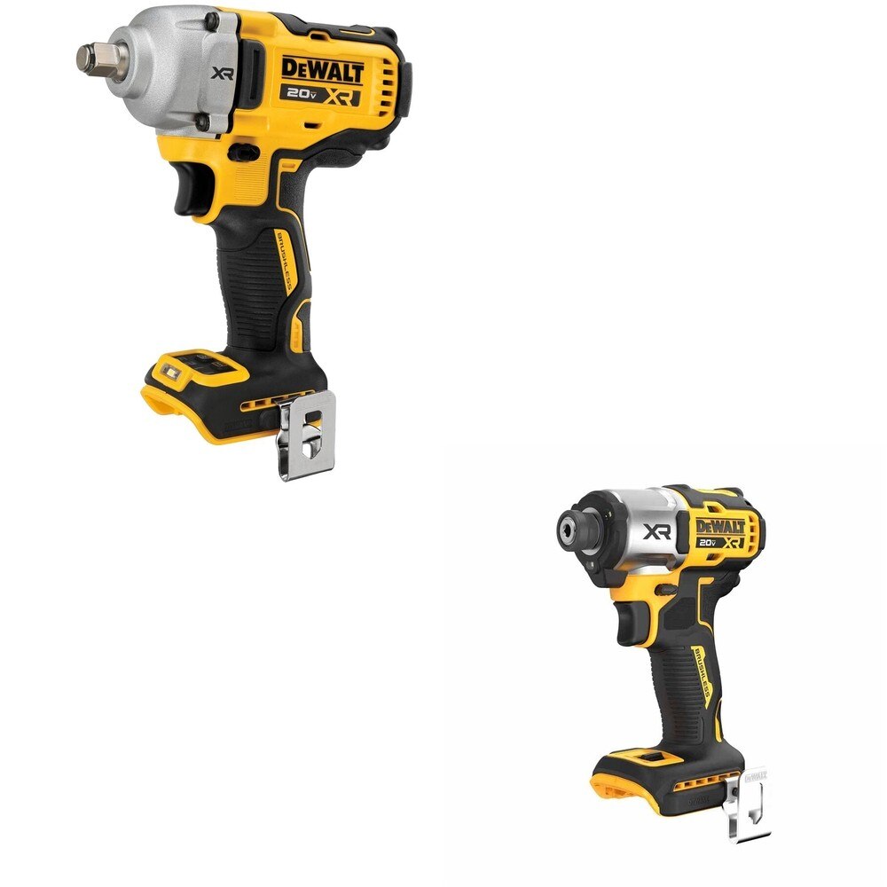 DeWalt DCF891B 20V MAX XR 1/2 in. Mid-Range Impact Wrench W/ DCF845B 3-Speed Impact Driver