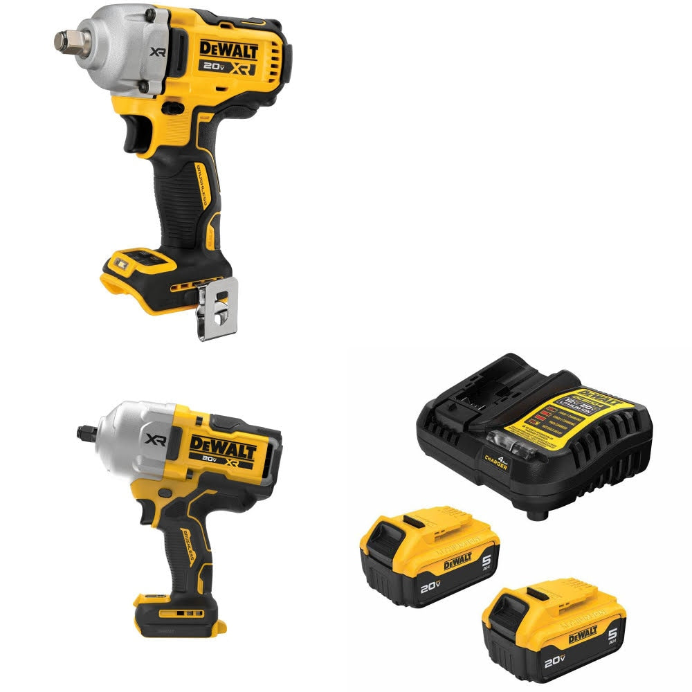 DeWalt DCF891B 20V MAX Impact Wrench Kit W/ DCF964B High Torque Wrench and FREE DCB205 Battery Kit