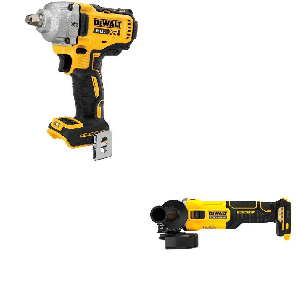 DeWalt DCF891B 20V MAX XR 1/2 in. Mid-Range Impact Wrench W/ DCG407B Slide-Switch Grinder