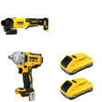 DeWalt DCF891B Mid-Range Impact Wrench W/ DCB2104-2 and DCG408B Paddle-Switch Grinder