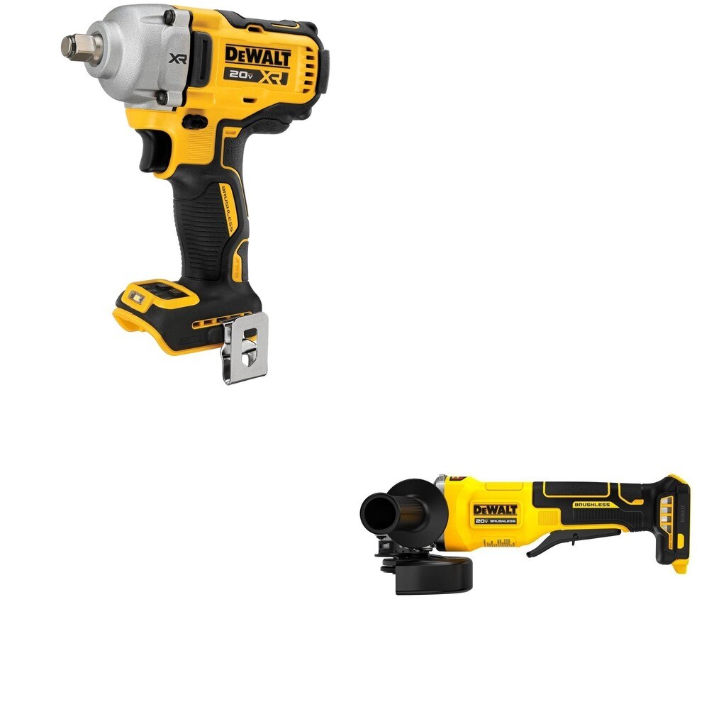 DeWalt DCF891B 20V MAX XR 1/2 in. Mid-Range Impact Wrench W/ DCG408B Paddle-Switch Grinder