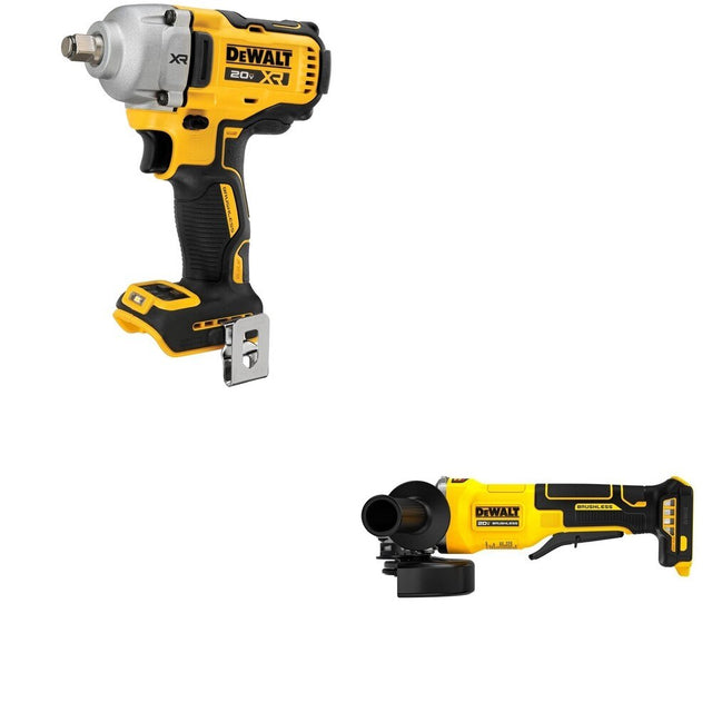 DeWalt DCF891B 20V MAX XR 1/2 in. Mid-Range Impact Wrench W/ DCG408B Paddle-Switch Grinder