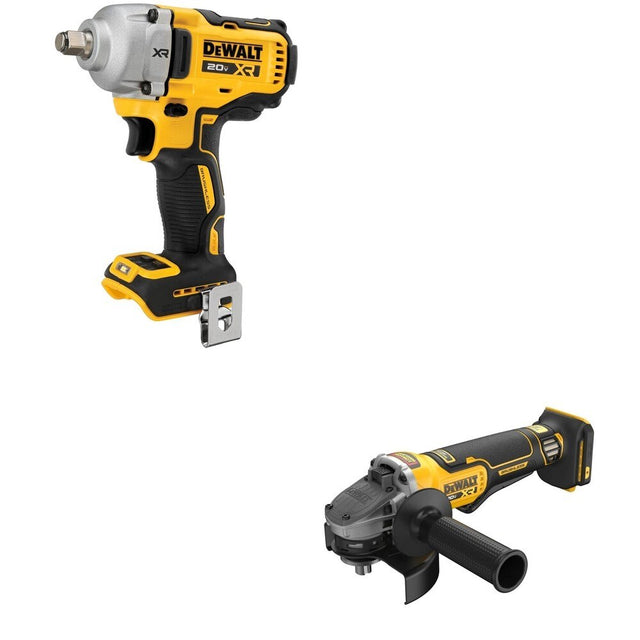 DeWalt DCF891B 20V MAX XR 1/2 in. Mid-Range Impact Wrench W/ DCG410B Angle Grinder