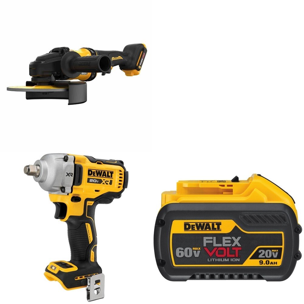 DeWalt DCF891B Mid-Range Impact Wrench W/ DCG440B 7 in. Grinder and DCB609 9.0Ah Battery