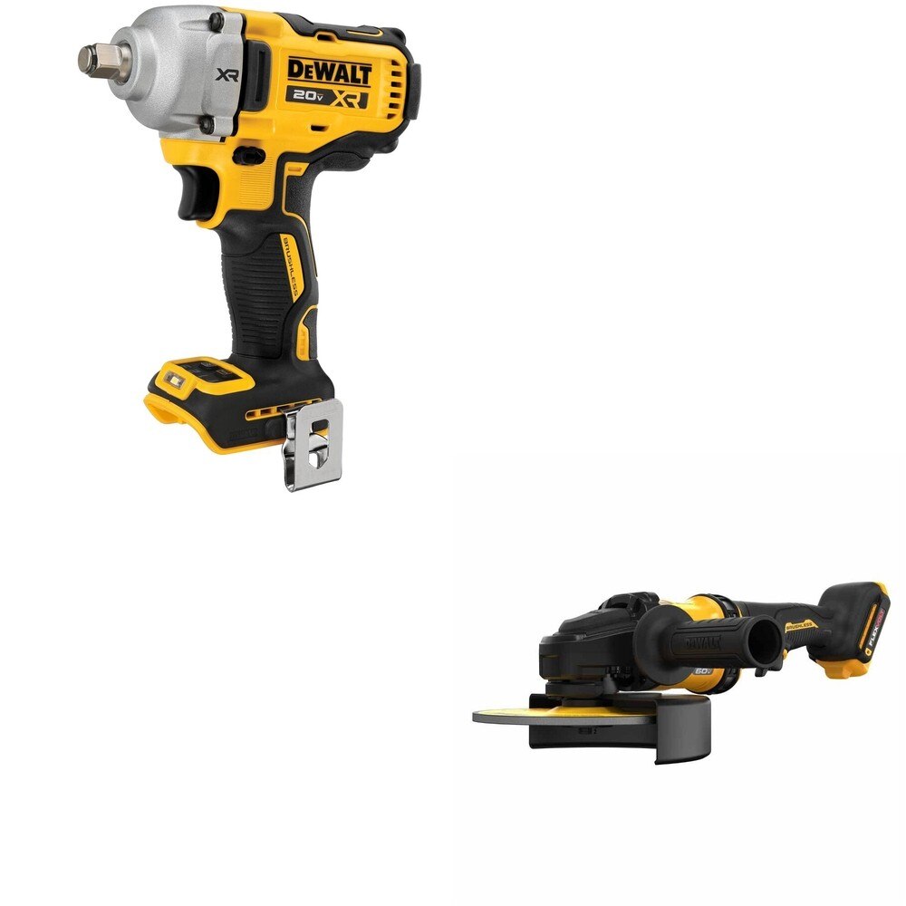 DeWalt DCF891B 20V MAX XR 1/2 in. Mid-Range Impact Wrench W/ DCG440B 7 in. Grinder