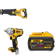 DeWalt DCS389B 60V Recip Saw W/ DCF891B Mid-Range Impact Wrench and DCB609 9.0Ah Battery
