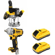 DeWalt DCW620B 20V MAX XR 2-1/4 HP Plunge Router W/ DCF891B and DCB2104-2 POWERPACK 4Ah 2-Pack