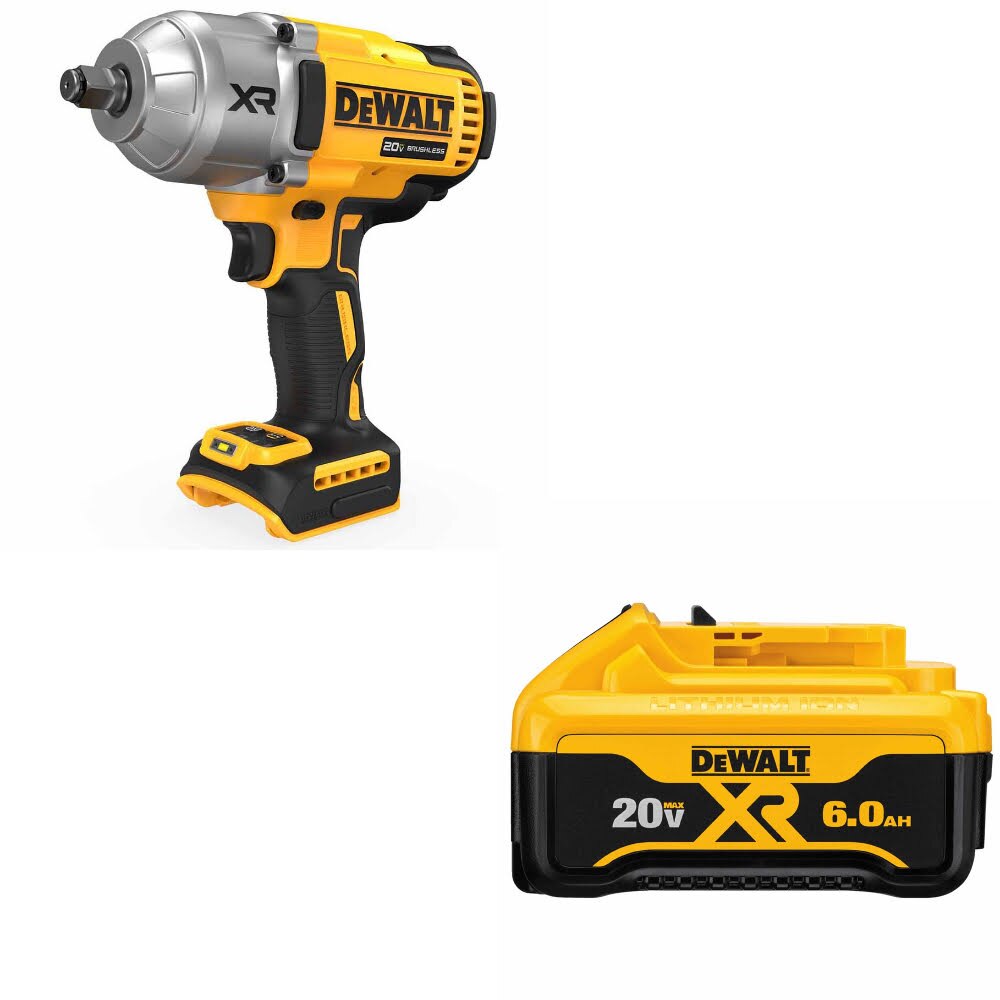 DeWalt DCF900B 20V MAX XR 1/2" Impact Wrench W/ DCB206 20V MAX 6Ah Battery Pack