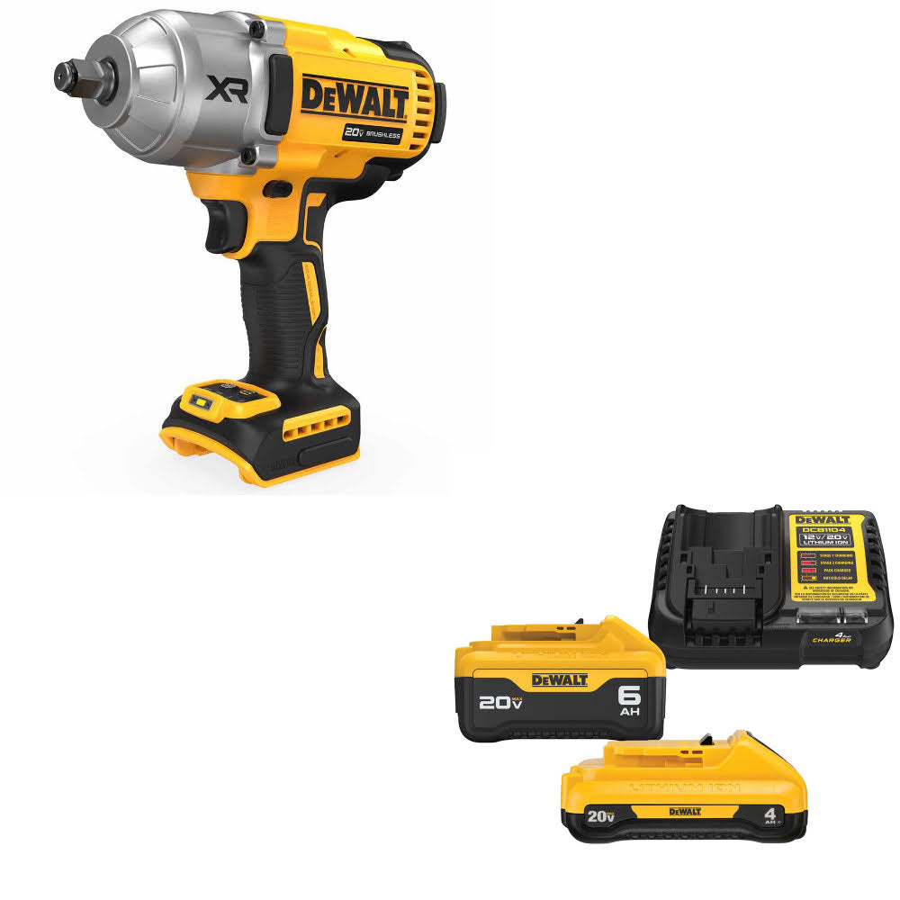 DeWalt DCF900B 20V MAX XR 1/2" Impact Wrench W/ DCB2460C 20V MAX Starter Kit