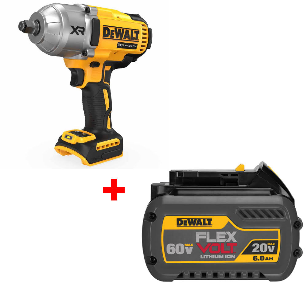 DeWalt DCF900B 20V MAX XR 1/2" Impact Wrench W/ FREE DCB606 20/60V MAX Battery