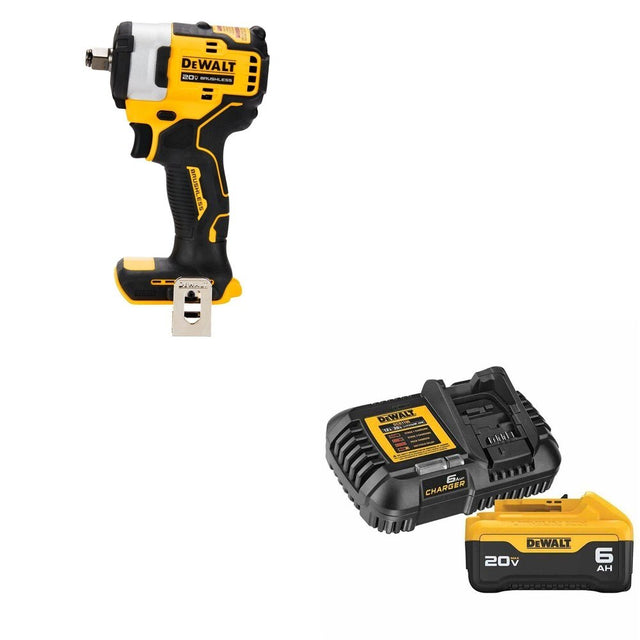 DeWalt DCF911B 20V MAX 1/2 in. Impact Wrench W/ DCB206C 6.0Ah Battery Kit