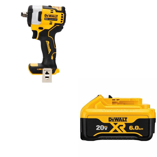DeWalt DCB206 20V MAX XR 6.0Ah Battery W/ DCF911B Impact Wrench