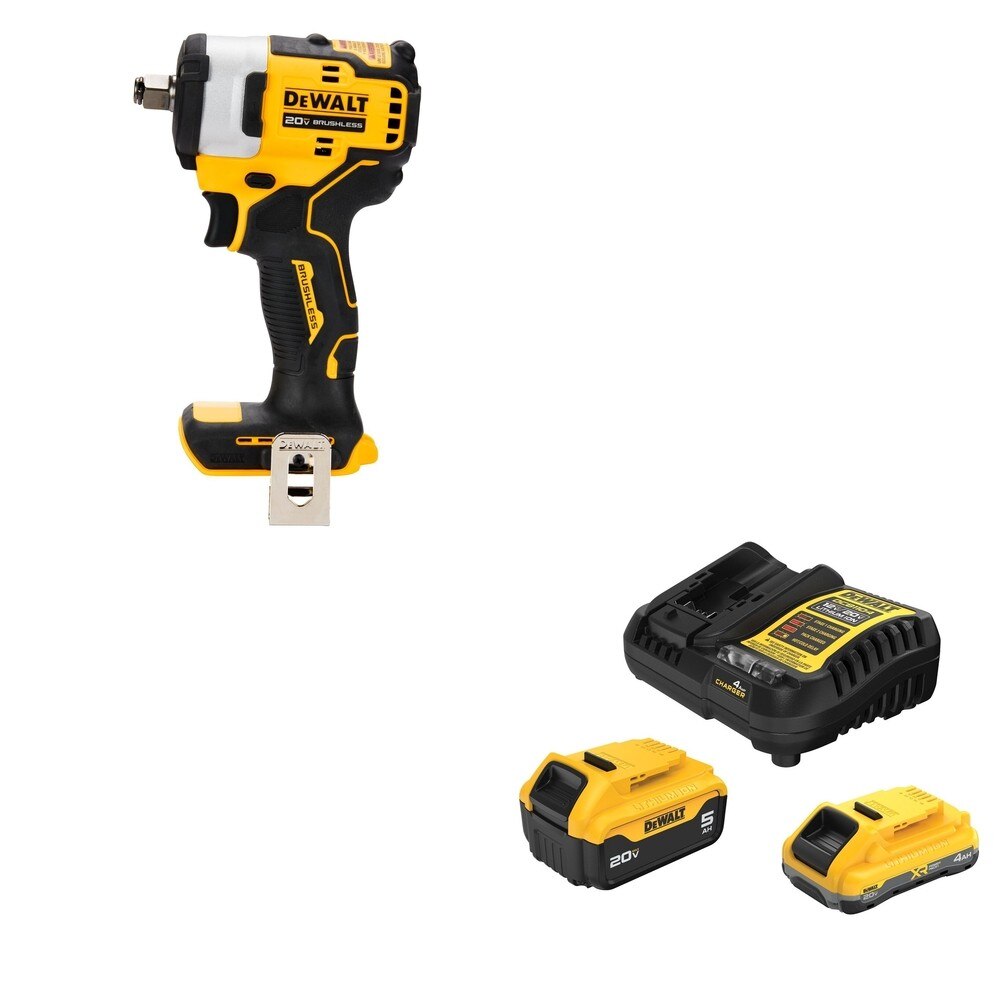 DeWalt DCB245-2C 20V MAX 4.0Ah and 5.0Ah Battery Starter Kit W/ DCF911B Impact Wrench