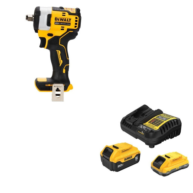 DeWalt DCB245-2C 20V MAX 4.0Ah and 5.0Ah Battery Starter Kit W/ DCF911B Impact Wrench