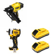 DeWalt DCN930B 20V MAX XR 30-Degree Framing Nailer W/ DCB2104-2 and DCF911B Impact Wrench