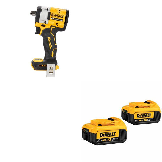 DeWalt DCF921B ATOMIC 20V MAX 1/2 in. Impact Wrench W/ DCB204-2 4.0Ah Battery 2-Pack