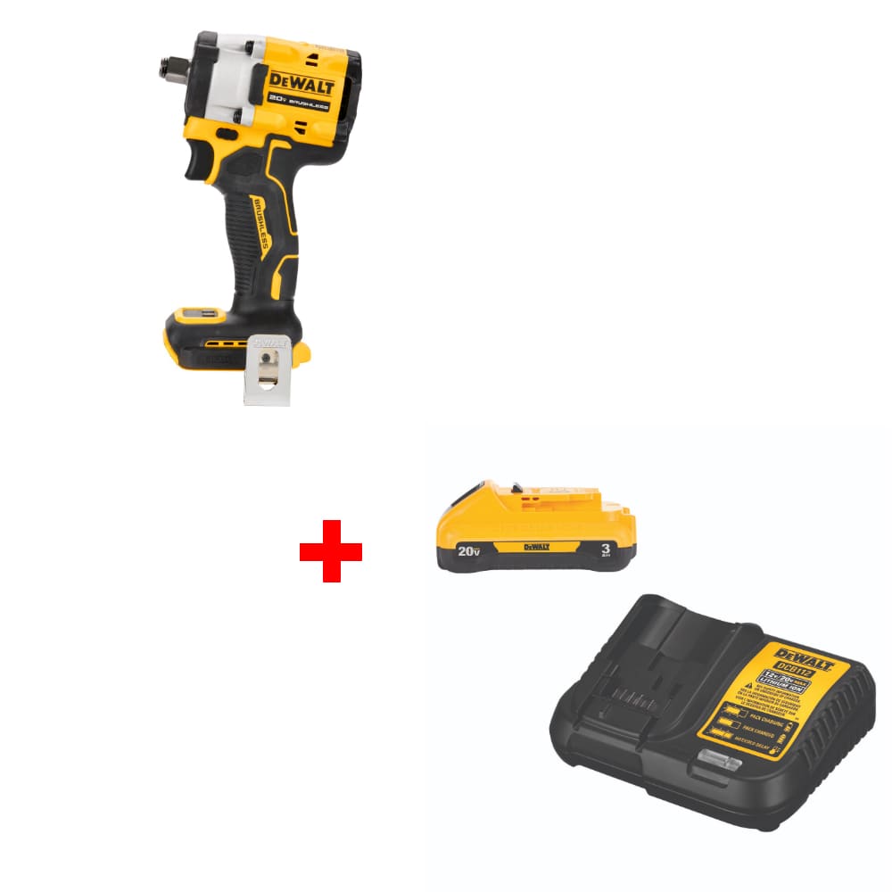DeWalt DCF921B ATOMIC 20V MAX Impact Wrench w/ FREE DCB230C 20V MAX Starter Kit