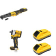 DeWalt DCF510B Sealed Head Ratchet W/ DCB2104-2 POWERPACK 4Ah 2-Pack and DCF921B Impact Wrench
