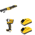 DeWalt DCF510B Sealed Head Ratchet W/ DCB2104-2 POWERPACK 4Ah 2-Pack and DCF921B Impact Wrench